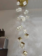 Crystal Modern Chandelier for Living Room Luxury Loft LED Lighting Staircase Chandelier