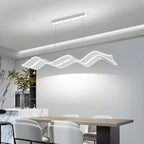 Nordic Wave Acrylic LED Chandelier: Stylish Dining Room Luminarias, Suspend Lamp Fixtures