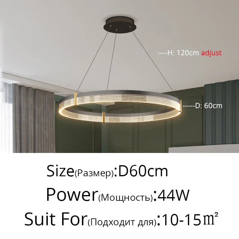 Modern Acrylic Circle Chandelier Pendant Lights for Indoor Living Room Decor