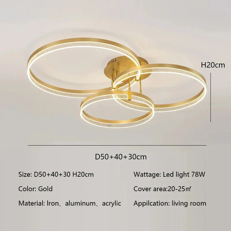 Modern Minimalism Round Ring Ceiling Lamp LED Lighting Fixture