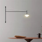 LED Glass Art Wall Lamp with Long Rocker Arm for Living Room and Studio