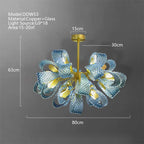 Peacock Leaf LED Copper Ceiling Chandelier for Living Room Décor