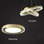 Luxury Nordic Chandelier Ring Ceiling Lamp for Modern Villa Living Room