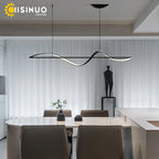 Dimmable LED Linear Chandelier Pendant for Kitchen Bedroom Dining Room