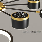 Starry Sky 6-Light Dimmable Ceiling Chandelier - White Modern Home Lighting