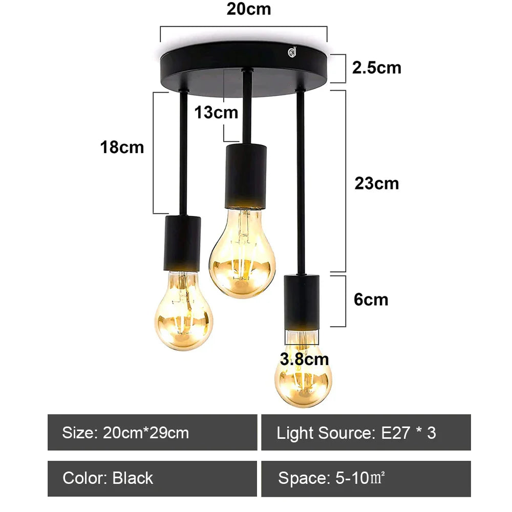 Sputnik Ceiling Chandelier: Modern Nordic Semi Flush Mount Lighting Fixture