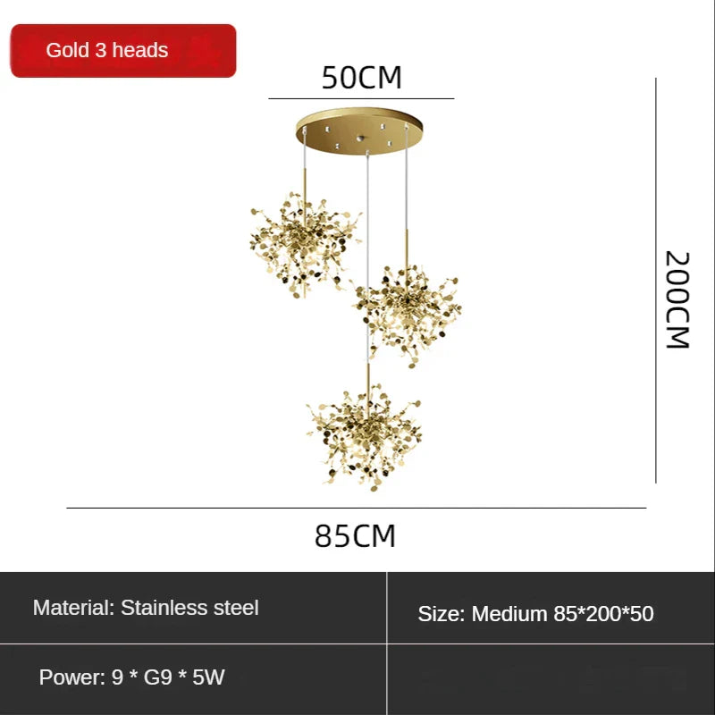 Leaf Sequin Ceiling Chandelier for Modern Living Room, Restaurant, Bar, and Shop Window