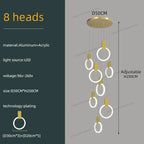 Modern Luxury Gold\Black Acrylic Loft Chandelier