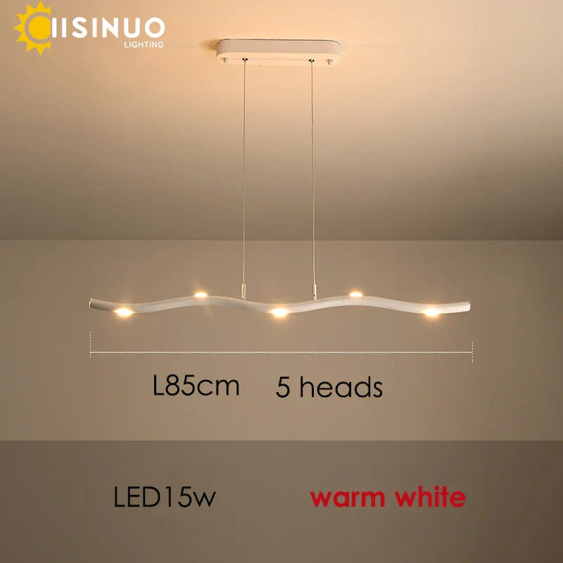 LED Wave Pendant Light for Office Dining Living Room Decor