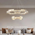 Crystal Pendant Chandelier: Modern Luxury LED Fixture for Living Dining Kitchen Bedroom