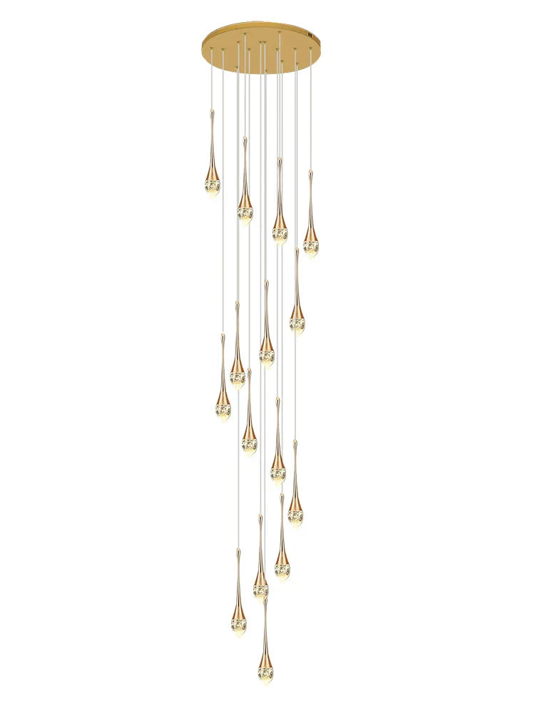 Modern Crystal Chandelier Golden Loft Hanging Light for Stylish Home Décor