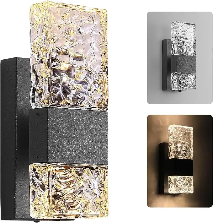 Outdoor LED Wall Light Dusk to Dawn Sensor Matte Black Waterproof Sconce