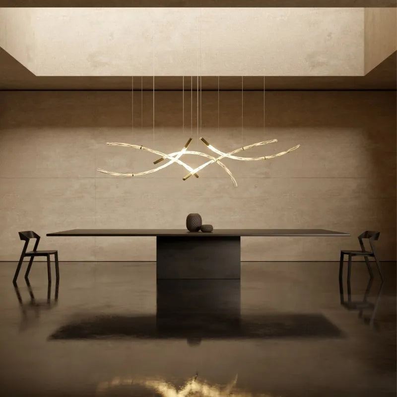 Crystal Chandelier Pendant Light for Stairs Living Room Kitchen Island Dining Bar