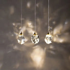 Diamond Crystal Ball Chandelier, Luxury LED Light Fixture for Staircase and Living Room