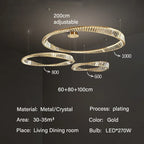 Gold LED Crystal Pendant Chandelier for Luxury Living Dining Room LightingDécor