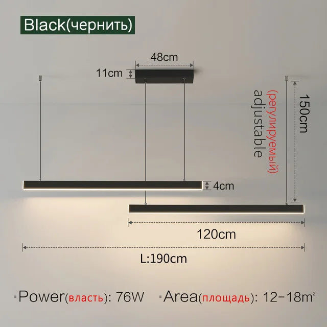 Nordic Line LED Pendant Chandelier for Dining Room & Bar