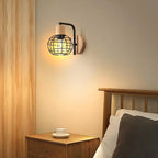 Industrial Wire Cage Wall Sconce E27 Rustic Retro Bedside Light Fixture