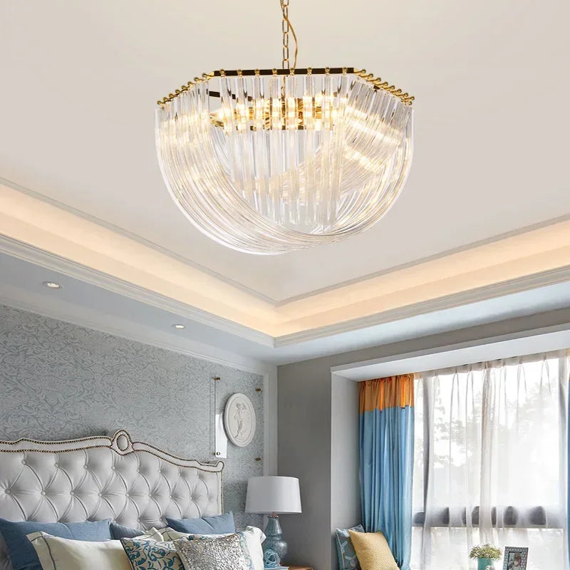 European Style Crystal Chandelier Pendant Light for Loft Living Room, BedRoom, Home Decor