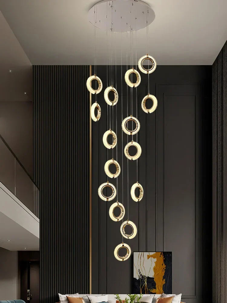 Crystal Gold LED Chandelier Modern Luxury Ceiling Lamp