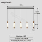 Modern Duplex High-rise LED Chandelier in Black Gold