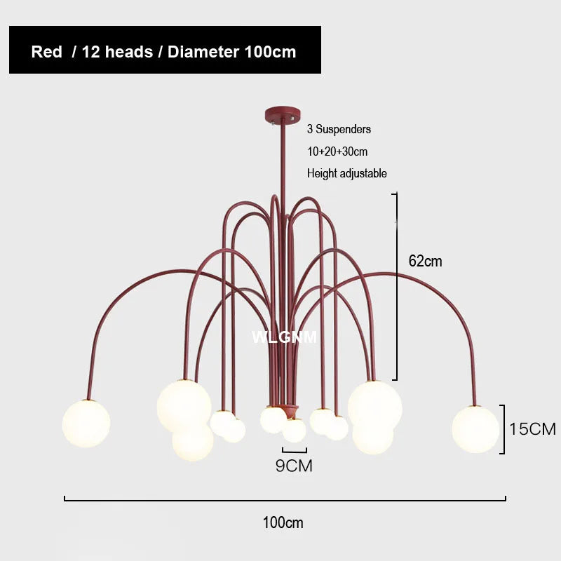 Glass Ball Chandelier: Modern Living Room Dining Kitchen Light Fixtures