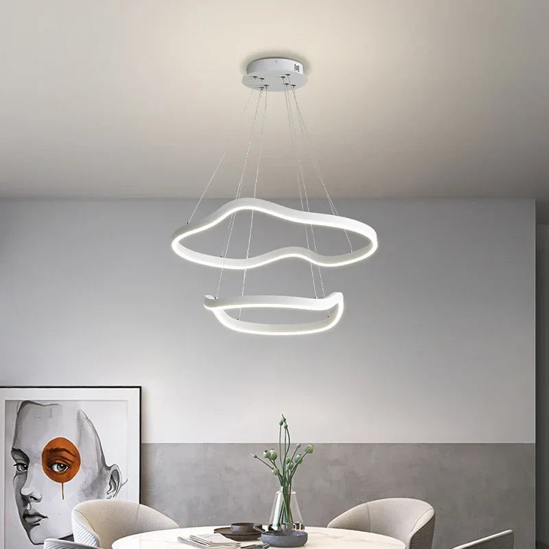 Modern Curve Ring LED Pendant Chandelier for Living Dining Bedroom