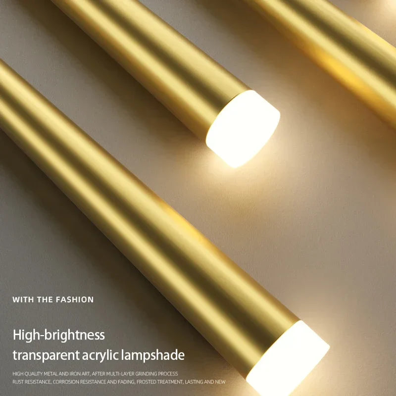 Long Strip Spotlight Pendant Lamp: Modern Chandelier for Living, Dining, Bedroom, Hall Lighting
