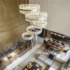 Crystal LED Circle Pendant Chandelier for Living Room Kitchen Decor