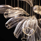 Petal Glass Pendant Lights: Modern Chandeliers for Living & Dining Rooms