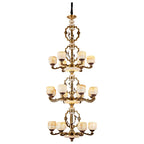 Jade Zinc Alloy Chandelier for Living Room, Restaurant, Hall - Elegant Chinese Design