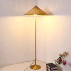 Wabi Sabi Rattan LED Floor Lamp by Tynell: Minimalist Bedroom Standing Light