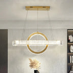 Oval Chrome Gold Steel LED Crystal Pendant Light