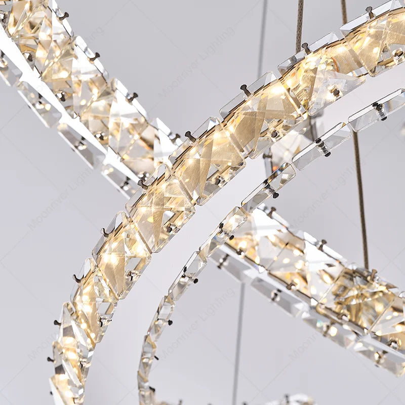 Modern LED Crystal Chandelier for Living Room, Restaurant - Creative Pendant Light
