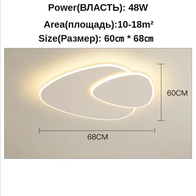 Modern Minimalist Ceiling Light with Remote Control for Living Room Dining Room