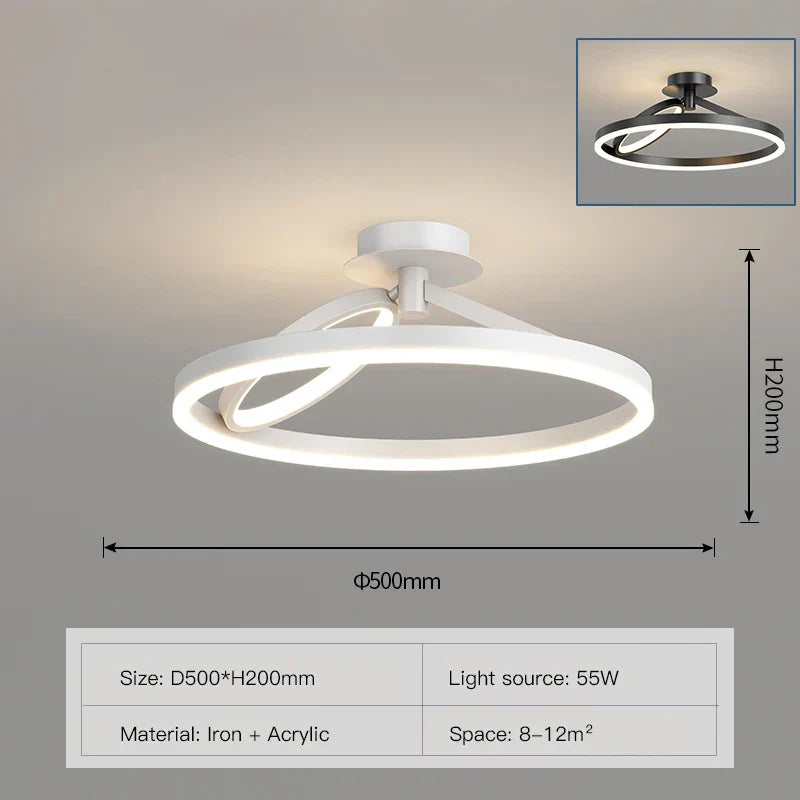 LED Ceiling Chandelier: Modern Nordic Rings Pendant Light Fixture for Living Room & Bedroom