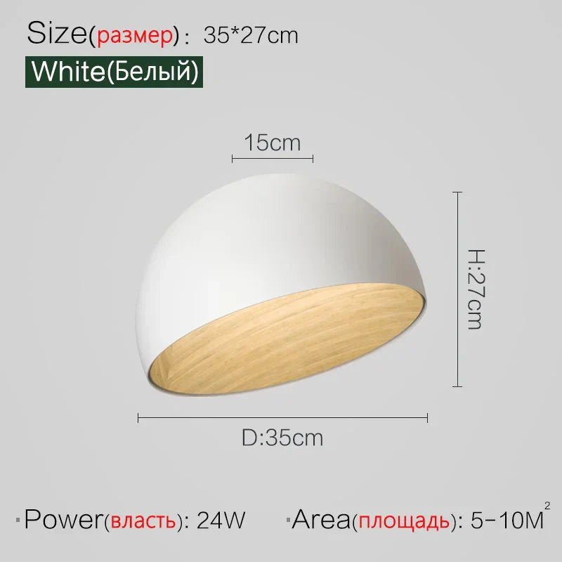 Modern Wood Grain Ceiling Lamp: Creative Minimalist Bedroom Study Light