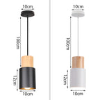 Nordic Modern Wood Pendant Light by - LED E27 Vintage Industrial Fixture for Home