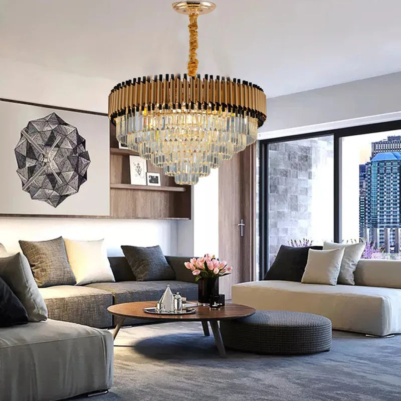 Luxury K9 Crystal Ceiling Chandelier: High-end LED Lighting for Home Decor