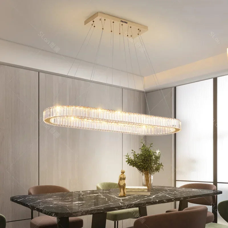 Crystal LED Chandelier: Modern Luxury Lighting for Living & Dining Room