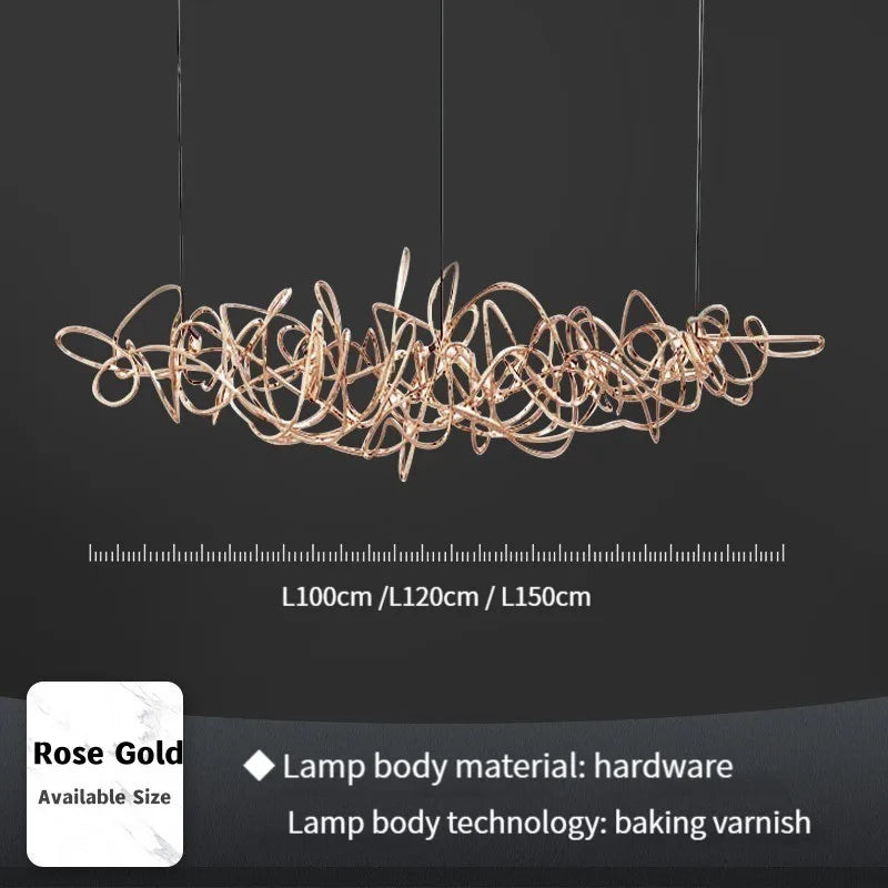 Nordic Art LED Chandelier: Modern Creative Pendant Lamp Light for Dining Table Room