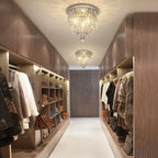 Crystal Led Chandelier: Small Luxury Gold/Silver Ceiling Light for Home Living Room Hallway