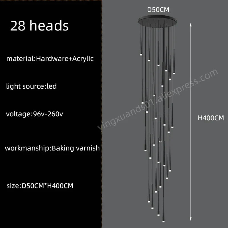 Modern LED Staircase Pendant Chandelier for Living Room Lighting