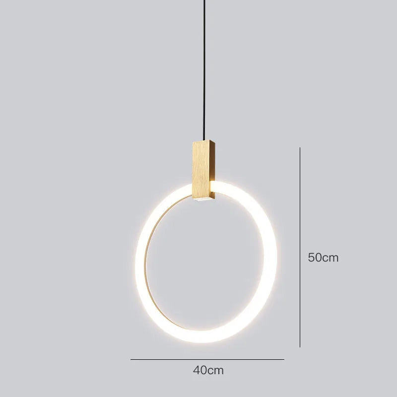Modern Nordic Bedroom Circle Ring Chandelier LED Pendant Lighting