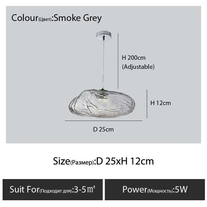 Glass Cloud Chandelier LED Pendant Lamp for Villa Staircase & Hotel