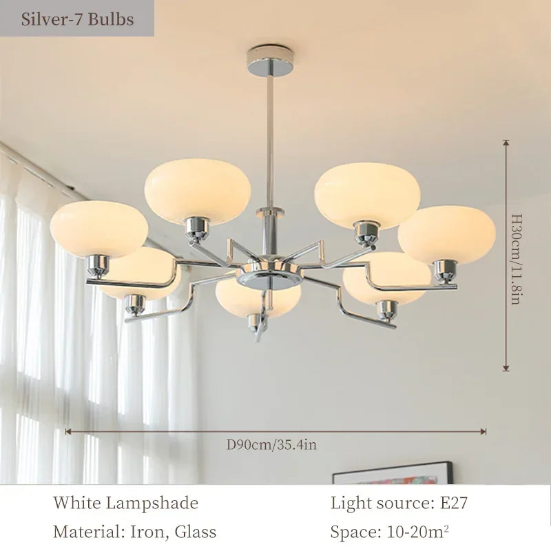 Bauhaus Glass Pendant Chandelier for Bedroom Living Room Dining Ceiling Lamp