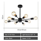 Sputnik Ceiling Chandelier: Modern Nordic Semi Flush Mount Lighting Fixture