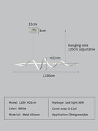 Water Ripple LED Pendant Lights: Modern Minimalist Dining Room Bar Hanging Lamp Fixtures