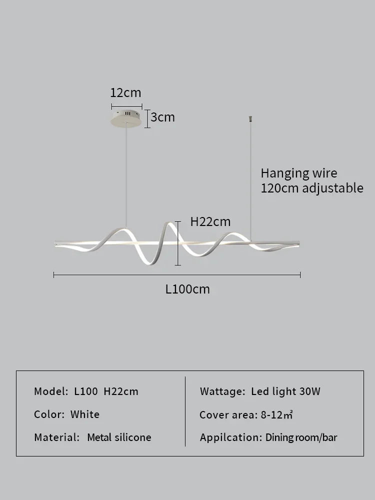 Water Ripple LED Pendant Lights: Modern Minimalist Dining Room Bar Hanging Lamp Fixtures