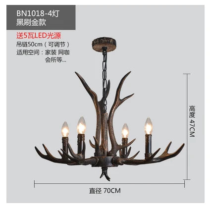 Antler Chandelier: Country Rustic Vintage Loft Lighting for Bedroom, Dining Room & Restaurant