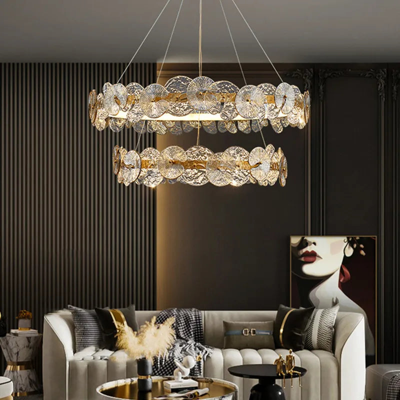 Lotus Leaf LED Chandeliers: Modern Lighting Fixtures for Living Room, Bedroom, Dining Table